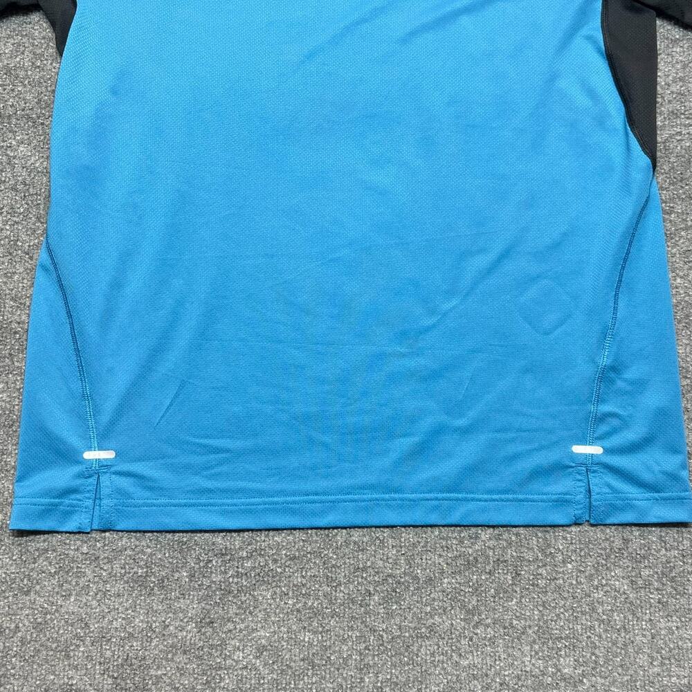 Fabletics O2 Tee Mens L Blue Black Raglan Performance Shirt - Picture 2 of 9